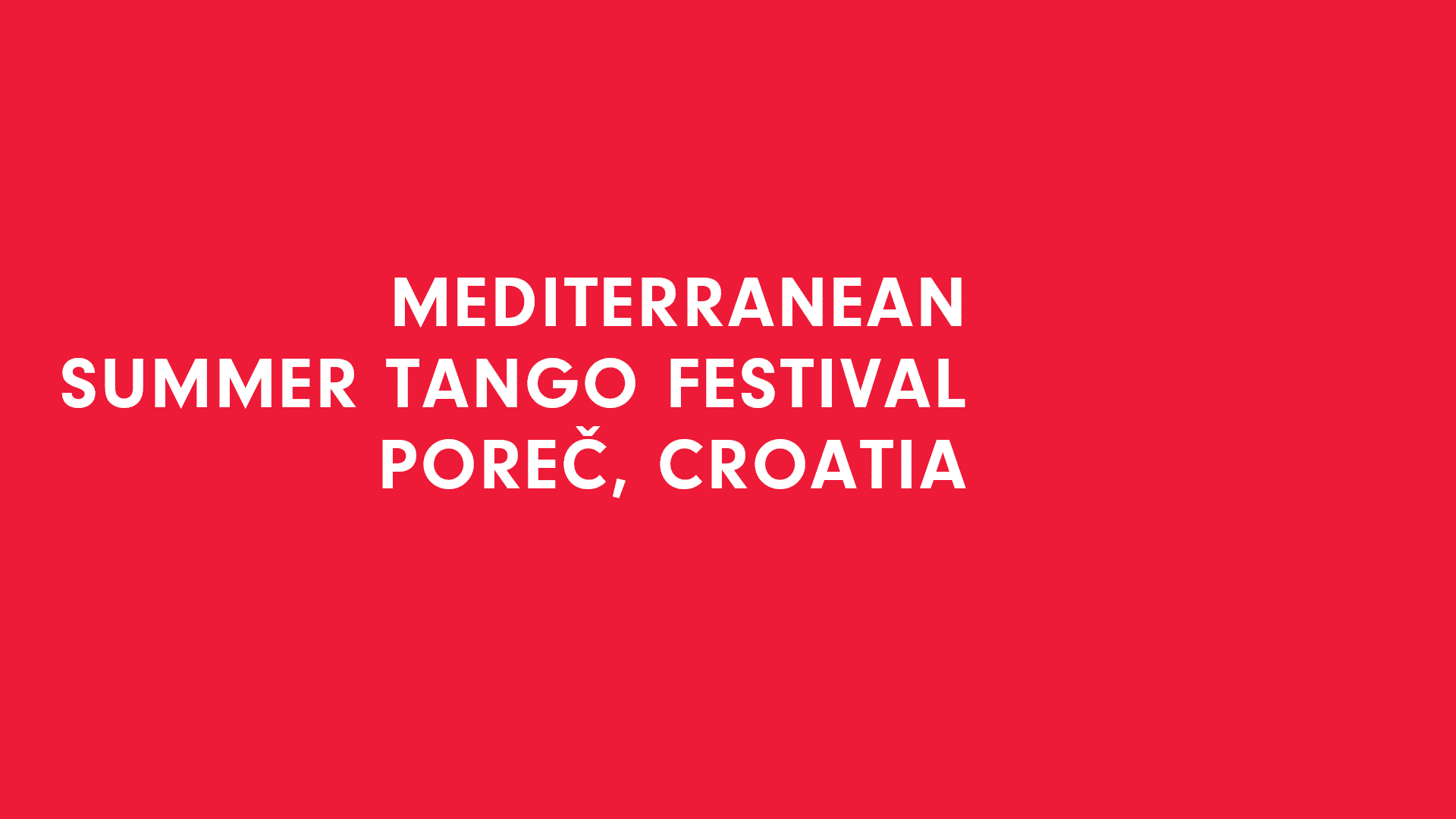 Mediterranean Summer Tango Festival