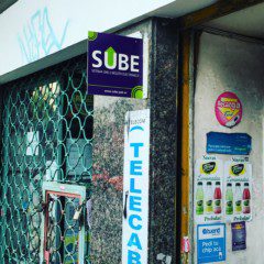 Kiosk with sube sign in Buenos Aires